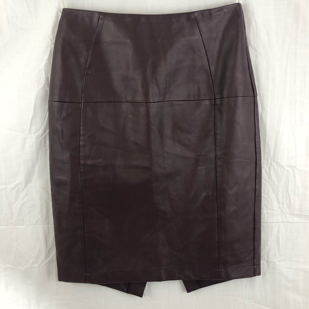 Faux leather pencil skirt